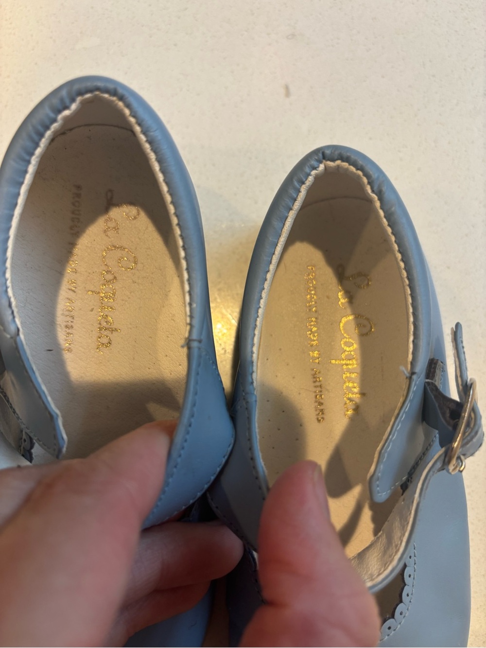 La Coqueta Dusty Blue Mary Jane Shoes size 8 or EU 24 - Picture 10 of 11